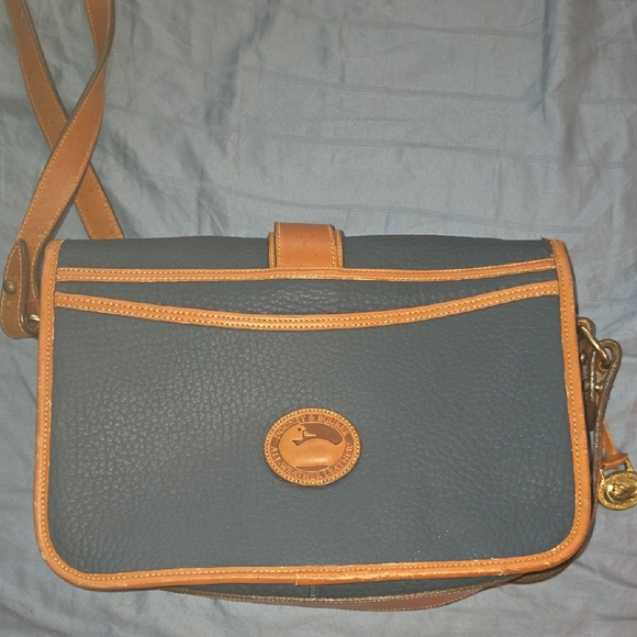 Dooney & Bourke Blue and Tan Crossbody Bag - Picture 1 of 2